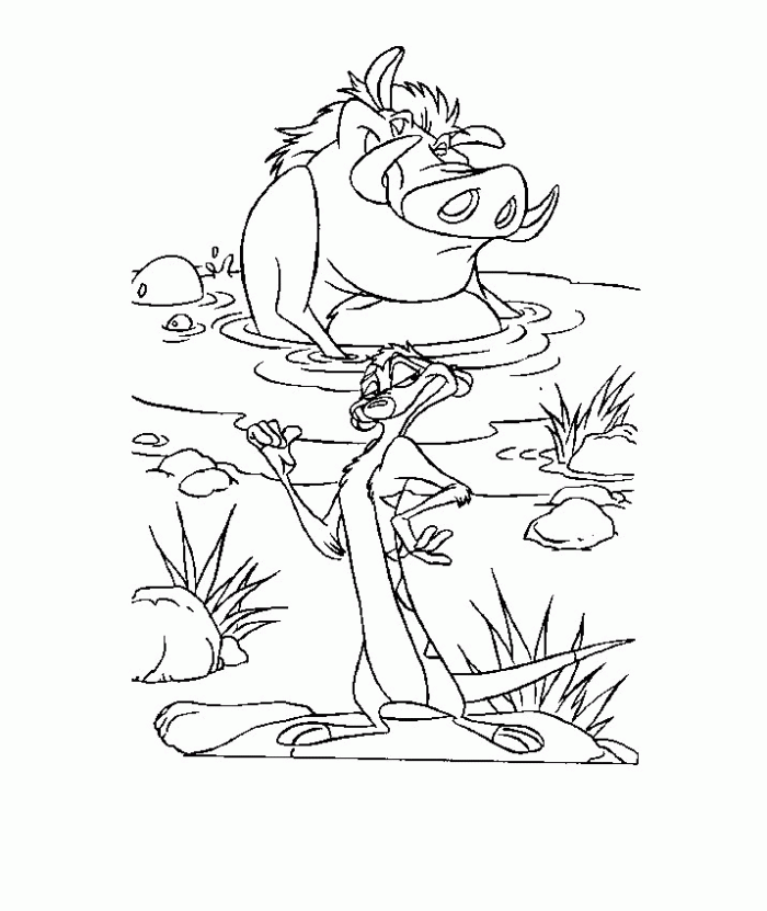 Timon And Pumbaa Coloring Pages Coloring Home