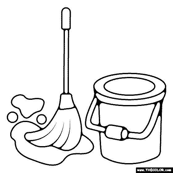 Mop Coloring Pages Coloring Home