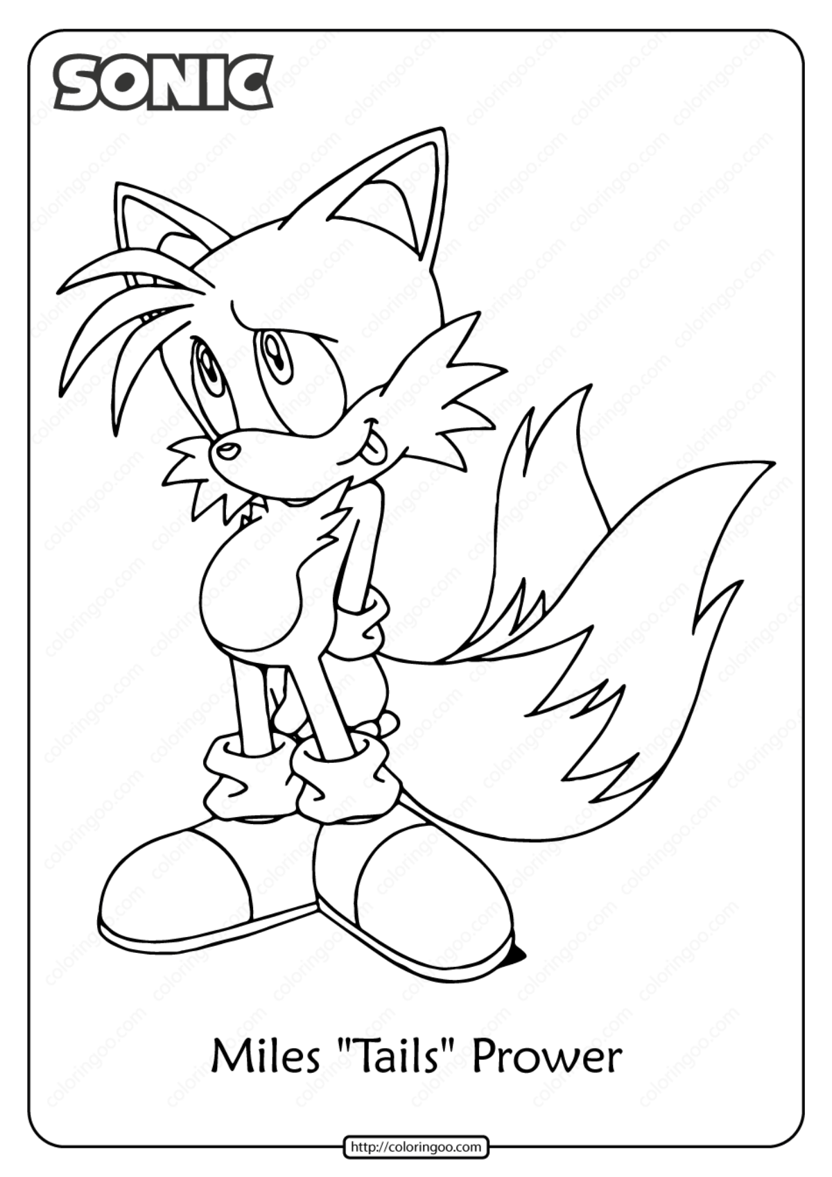 Printable Sonic Miles Tails Prower Coloring Page Coloring Home