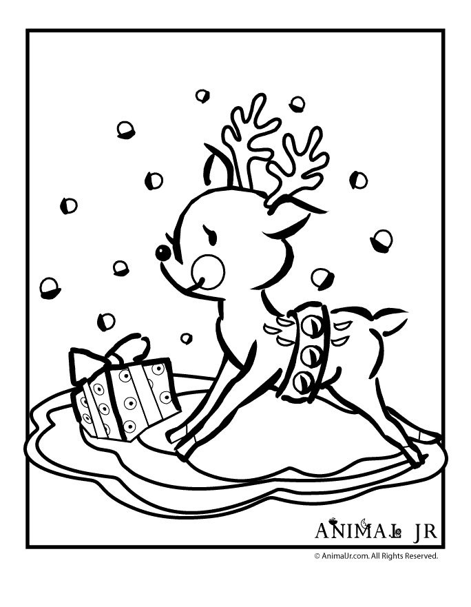Printable Cartoon Reindeer Christmas Coloring Pages Coloring Home