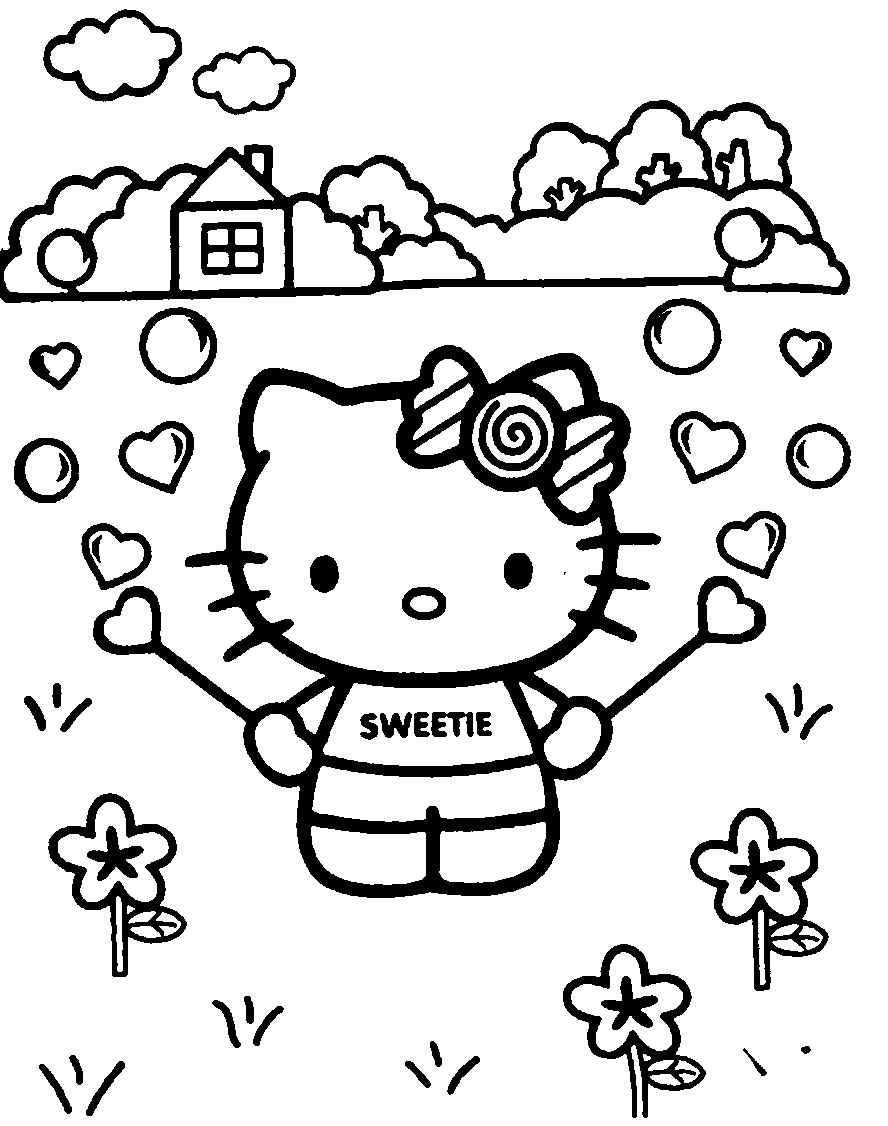 Hello Kitty Coloring Pages Coloring Kids