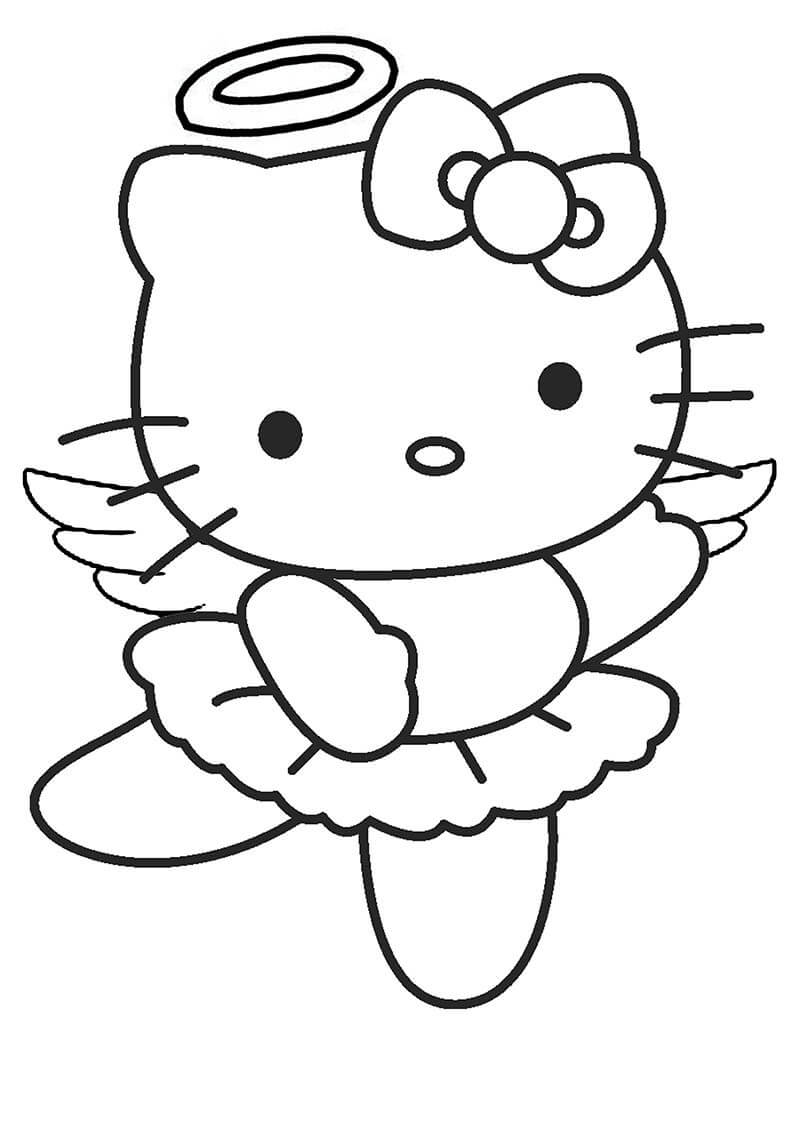 Ángel Hello Kitty para colorear, imprimir e dibujar ColoringLib