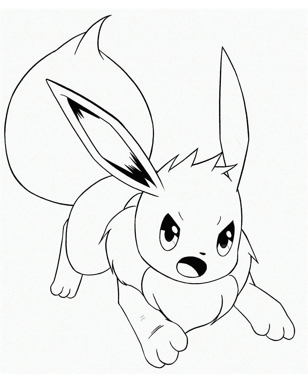 Angry Eevee coloring page Download, Print or Color Online for Free