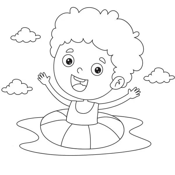 Basic Boy Swimming coloring page Download, Print or Color Online for Free