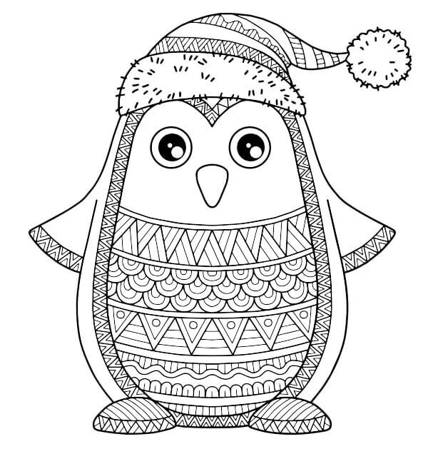 Penguin in Winter coloring page Download, Print or Color Online for Free