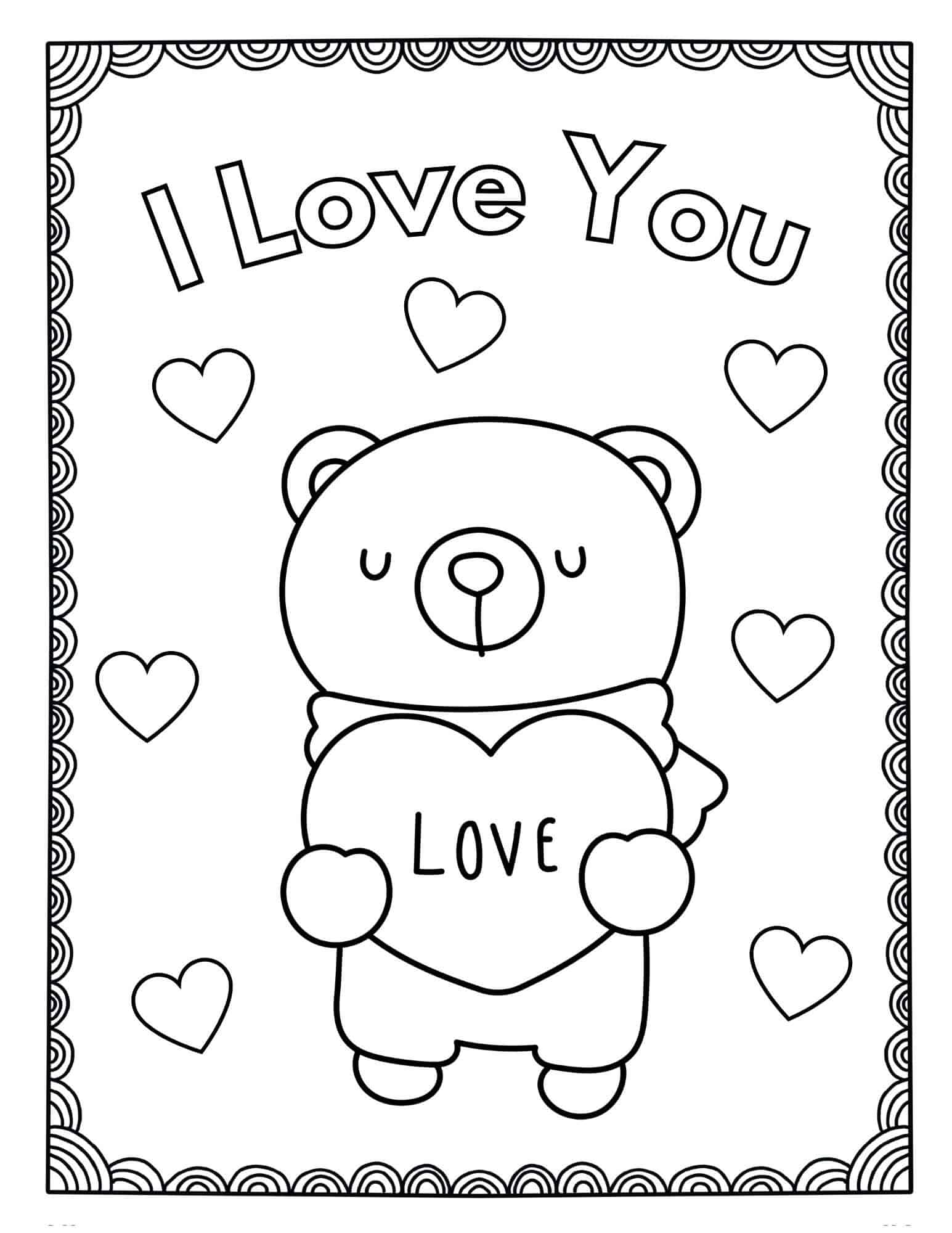 Simple Valentine coloring page Download, Print or Color Online for Free