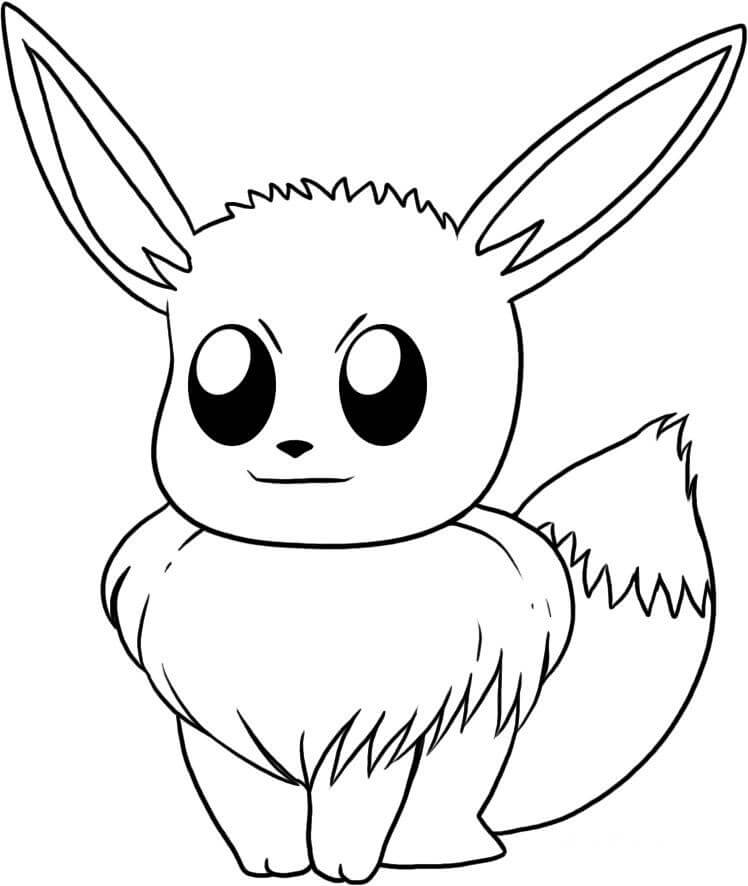 Smiling Eevee coloring page Download, Print or Color Online for Free