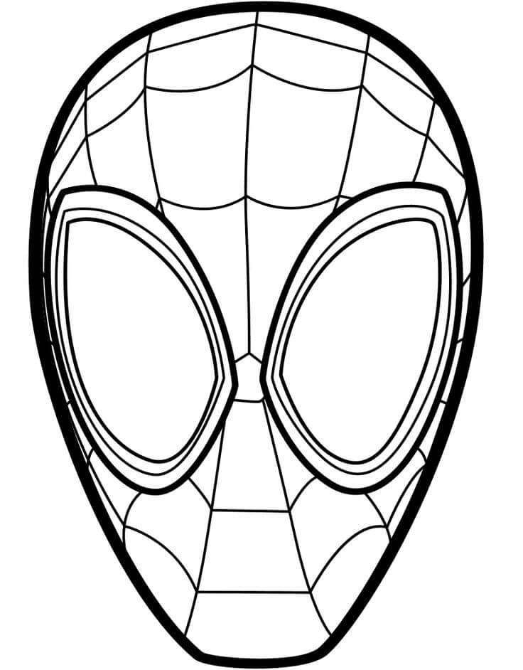 SpiderMan Mask coloring page Download, Print or Color Online for Free