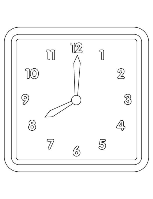 Square Clock coloring page Download, Print or Color Online for Free
