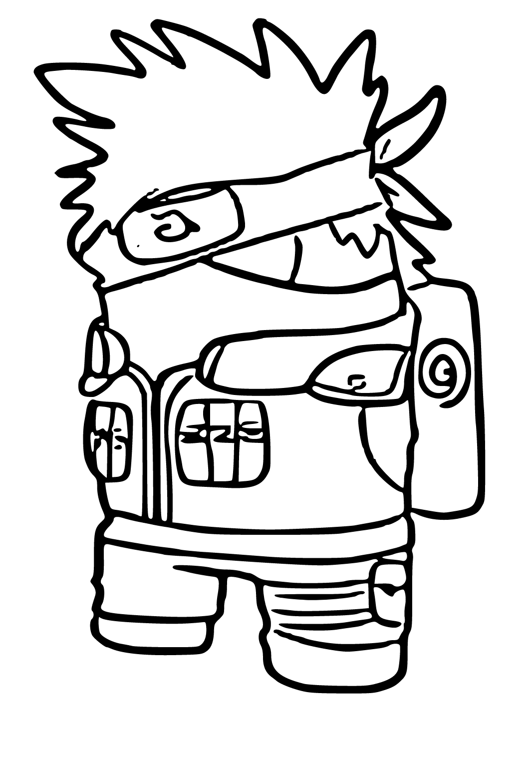 Among Us Kakashi coloring page Download, Print or Color Online for Free
