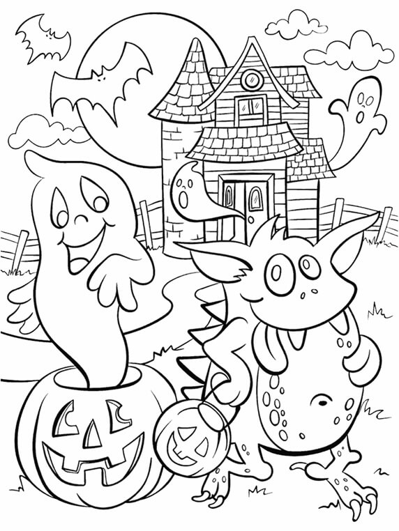 Ghosts in the House coloring page Download, Print or Color Online for
