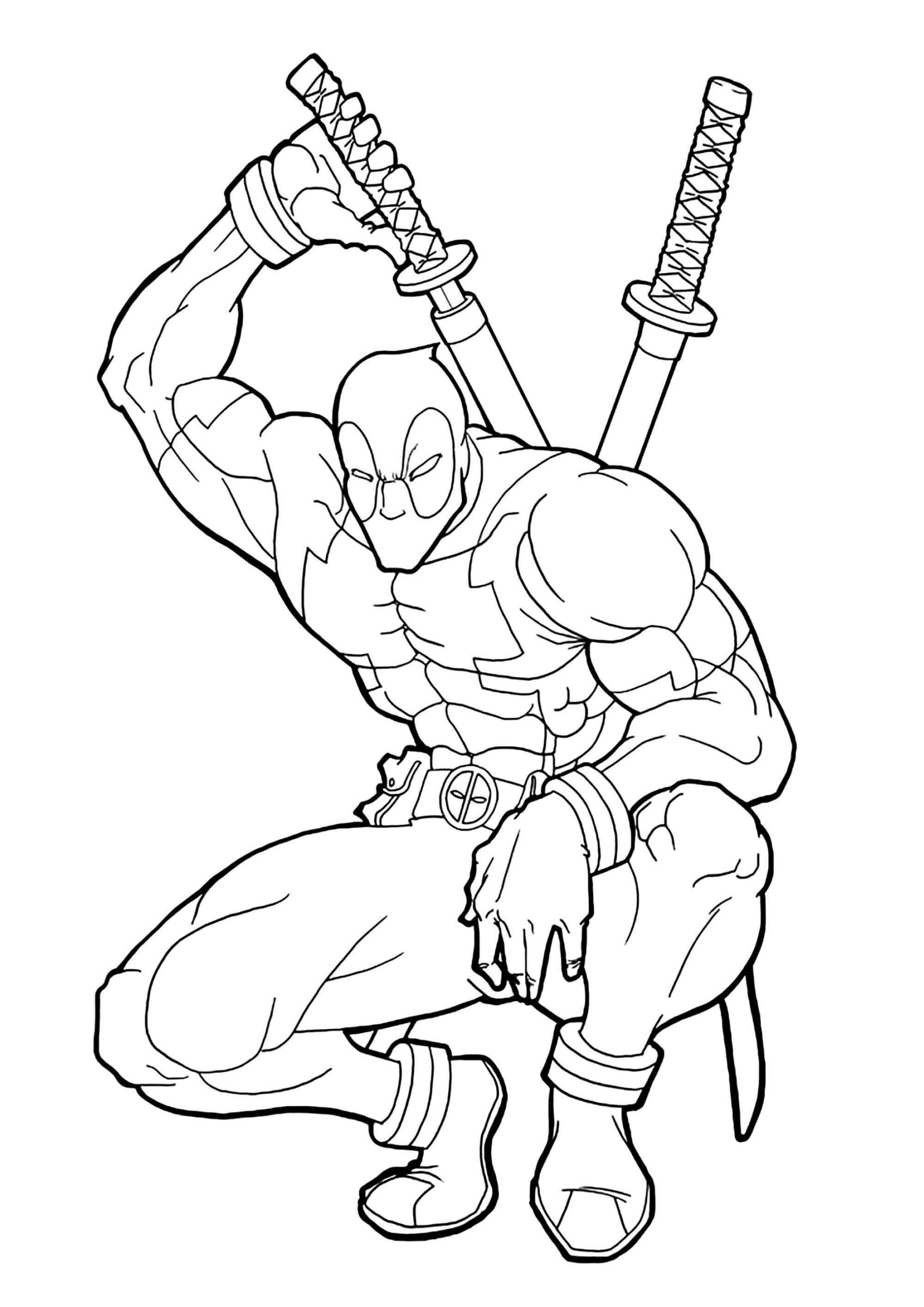 Awesome Deadpool coloring page Download, Print or Color Online for Free