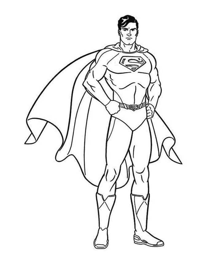 Superman Standing coloring page Download, Print or Color Online for Free