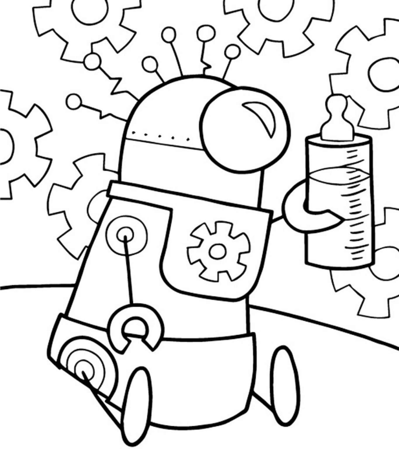 Baby Robot coloring page Download, Print or Color Online for Free
