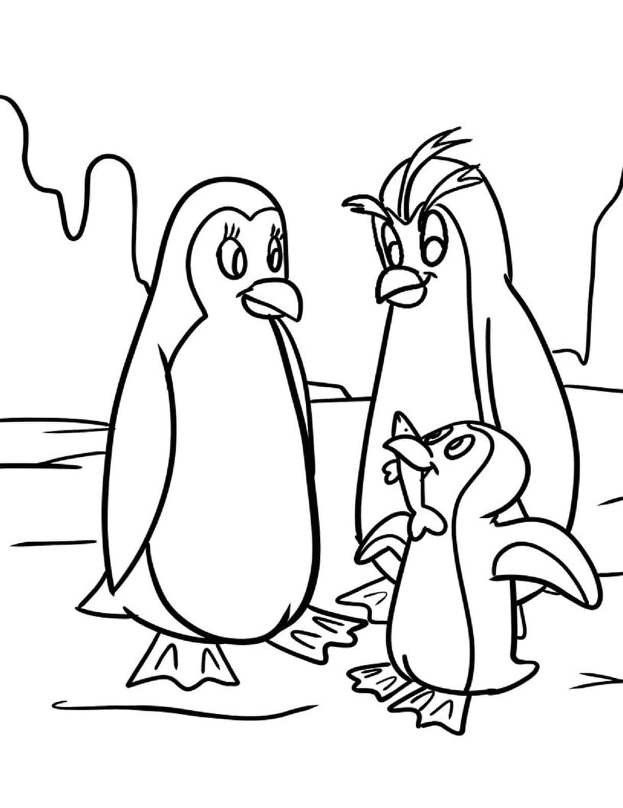 Family Penguin coloring page Download, Print or Color Online for Free