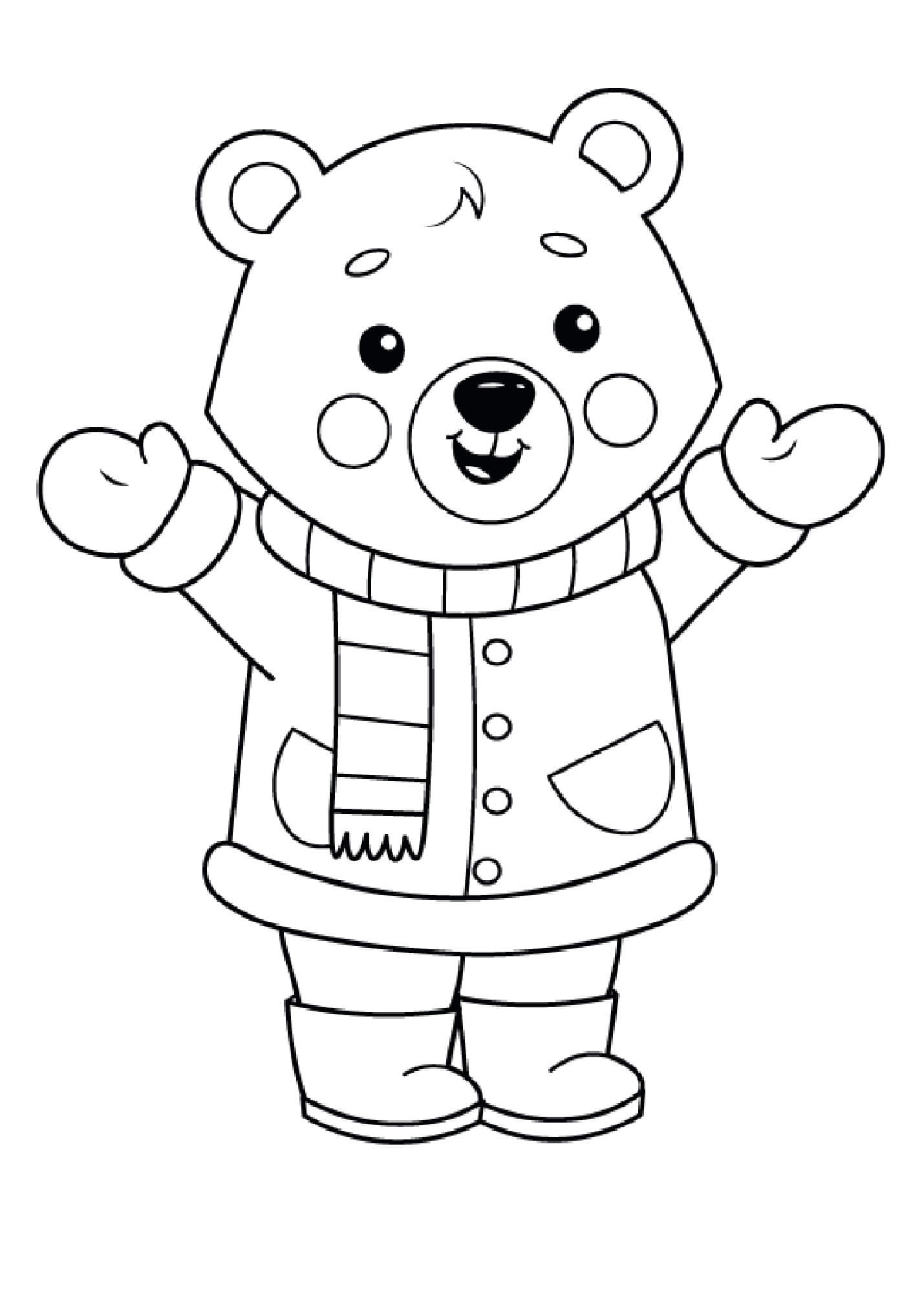 Fun Cartoon Teddy Bear coloring page Download, Print or Color Online