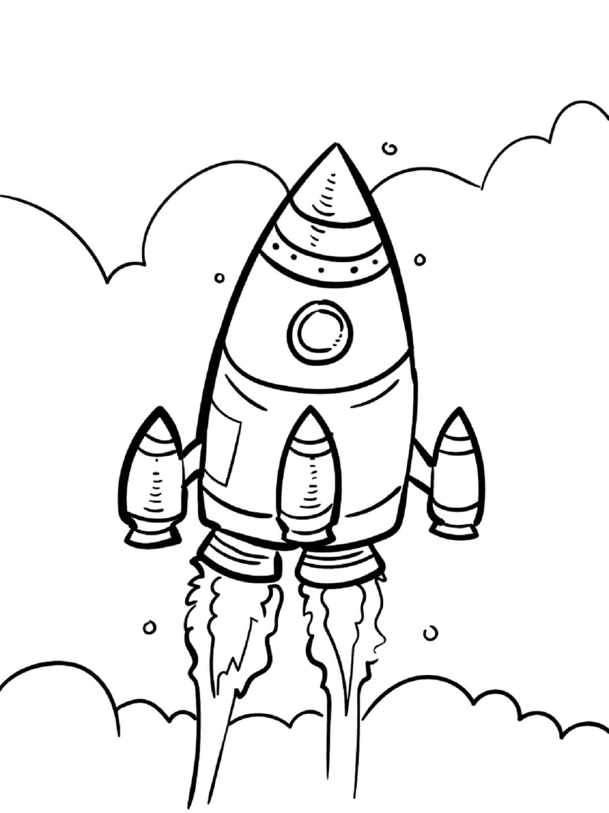 Basic Drawing Rocket coloring page Download, Print or Color Online