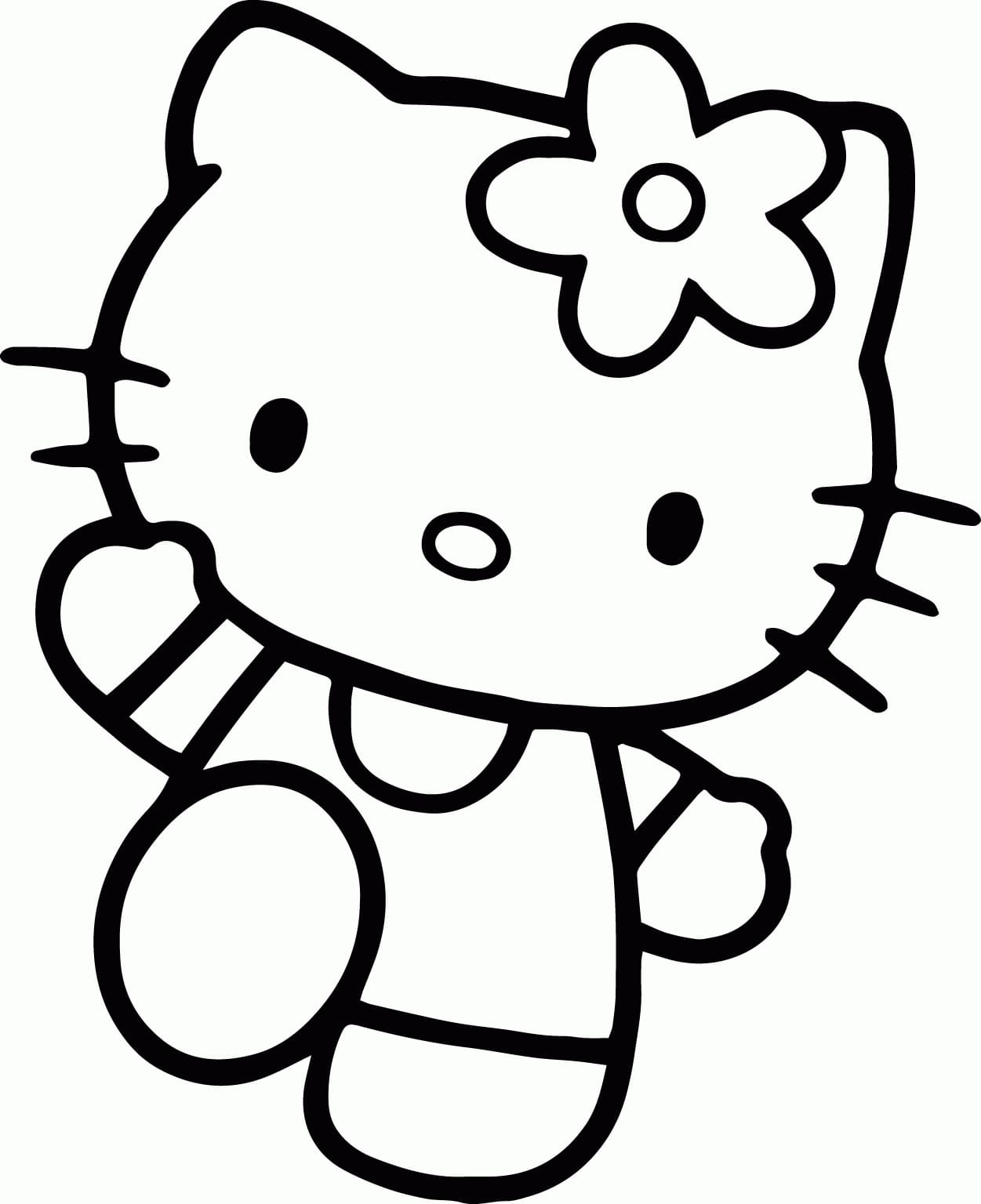 Cute Hello Kitty Image coloring page Download, Print or Color Online