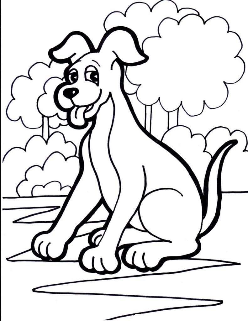 Dog Outline coloring page Download, Print or Color Online for Free