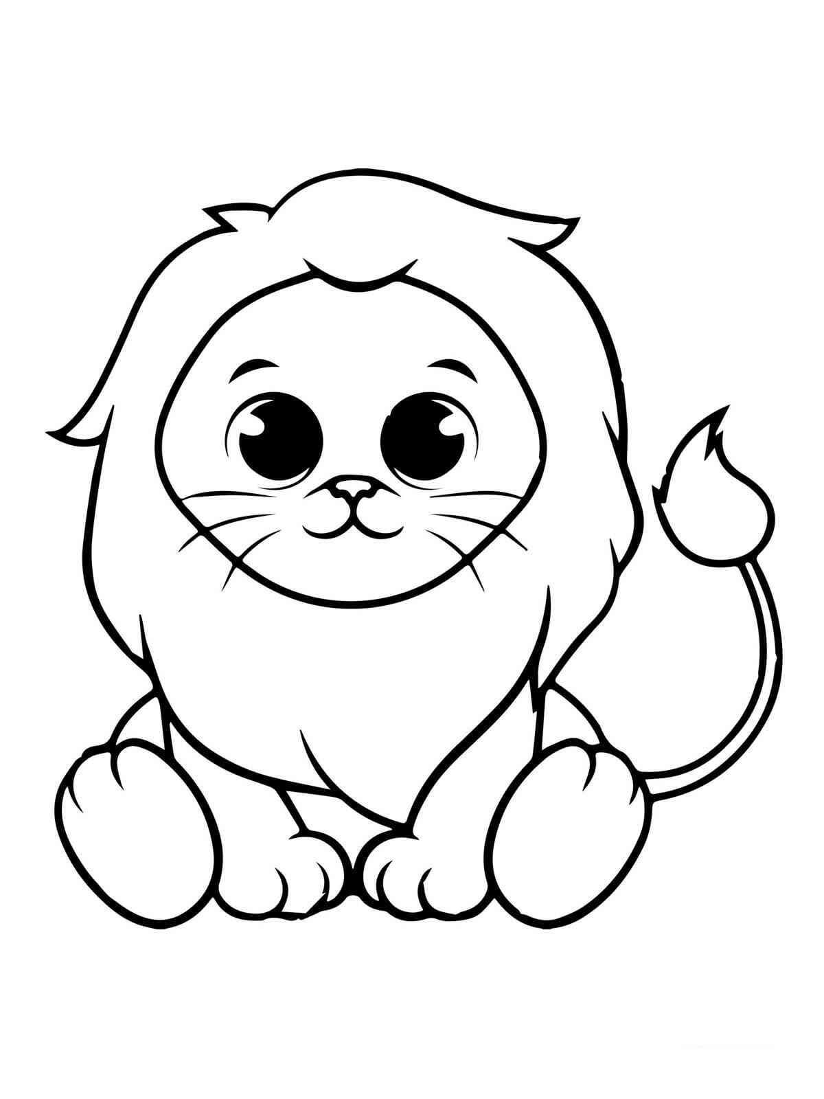 Kawaii Lion coloring page Download, Print or Color Online for Free