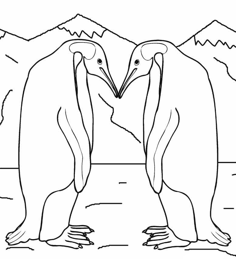 Print Two Penguins coloring page Download, Print or Color Online for Free