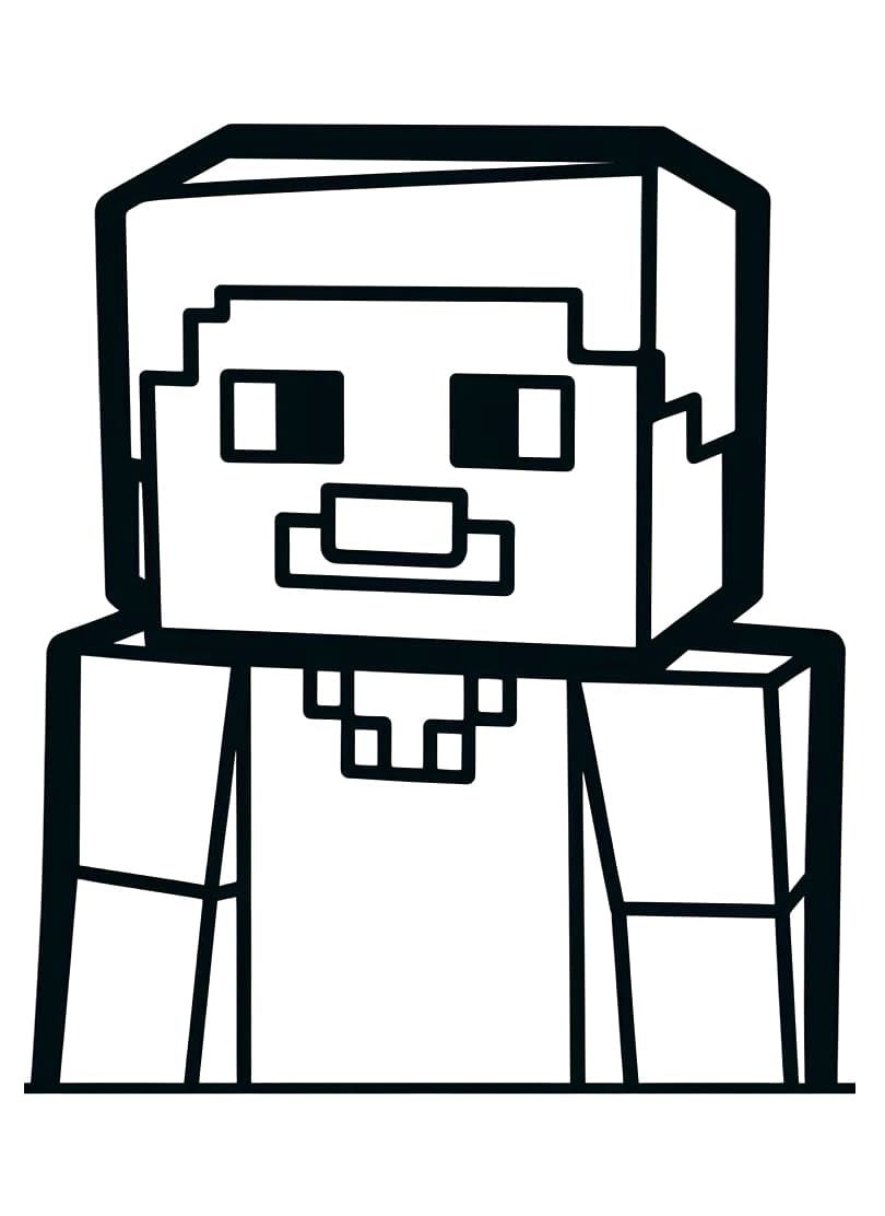 Cartoon Minecraft Steve coloring page Download, Print or Color Online