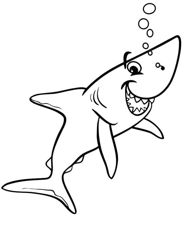 Happy Shark coloring page Download, Print or Color Online for Free