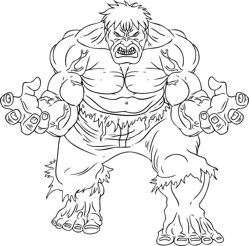 Angry Hulk Printable coloring page Download, Print or Color Online