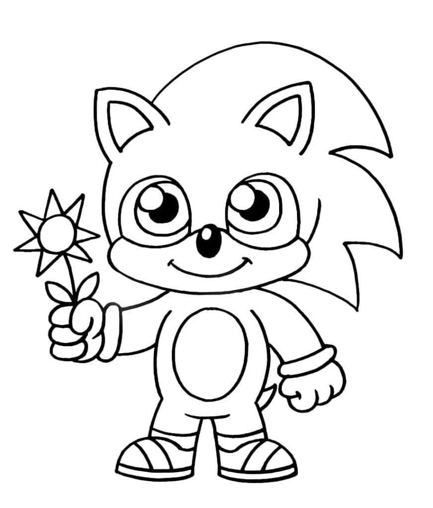 Cute Chibi Sonic coloring page Download, Print or Color Online for Free