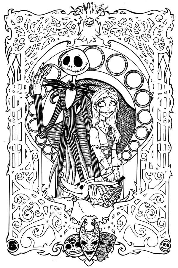 Nightmare Before Christmas coloring pages ColoringLib