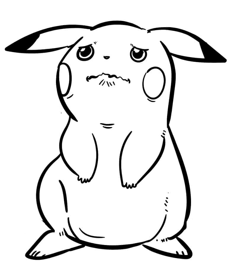 Sad Pikachu coloring page Download, Print or Color Online for Free
