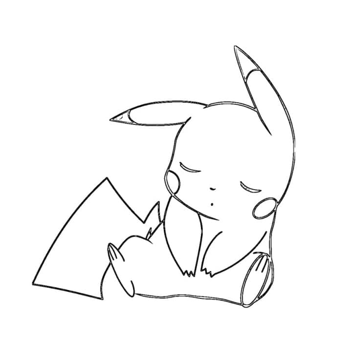 Sleepy Pikachu coloring page Download, Print or Color Online for Free