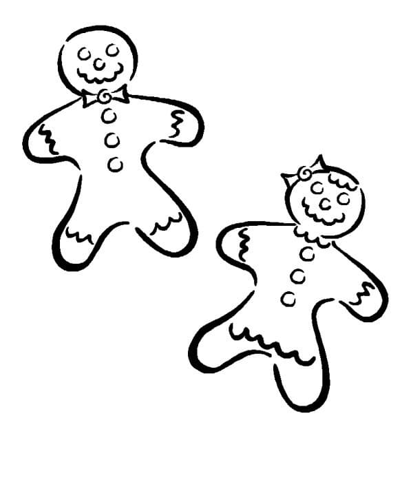 Two Gingerbread Men coloring page Download, Print or Color Online for Free
