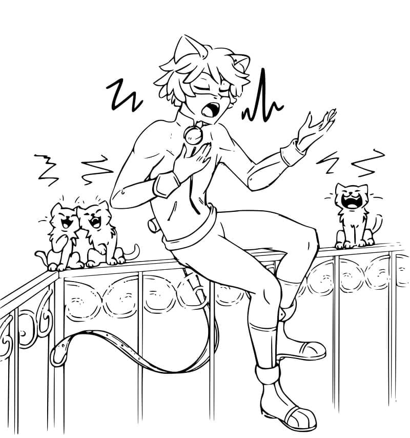 Cat Noir coloring page Download, Print or Color Online for Free