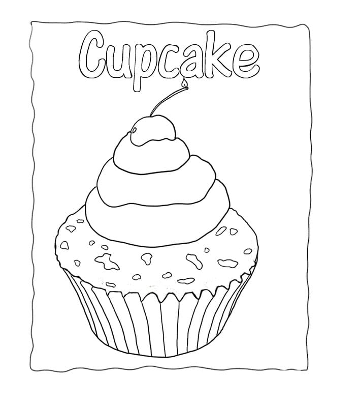Cupcake For Free coloring page Download, Print or Color Online for Free