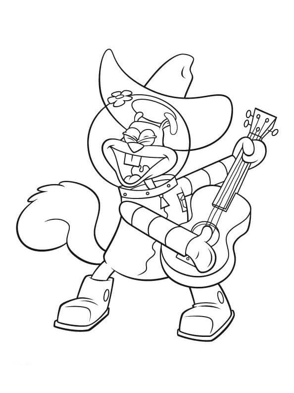 Happy Sandy Cheeks coloring page Download, Print or Color Online for Free