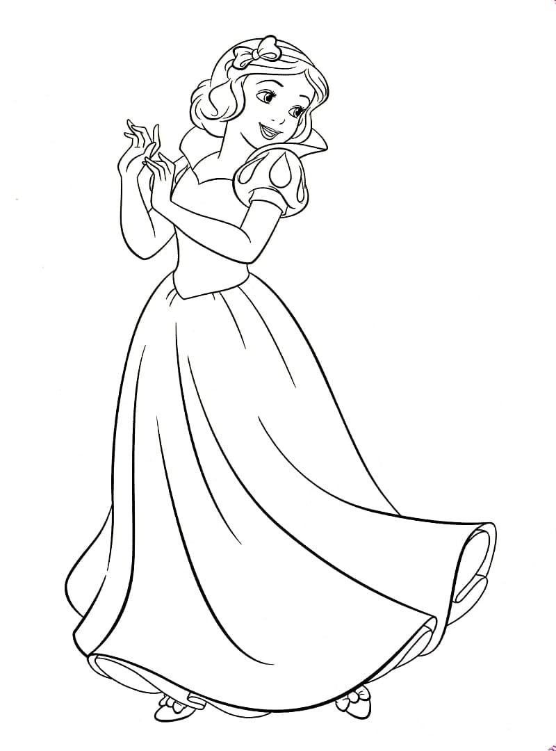 Happy Snow White coloring page Download, Print or Color Online for Free