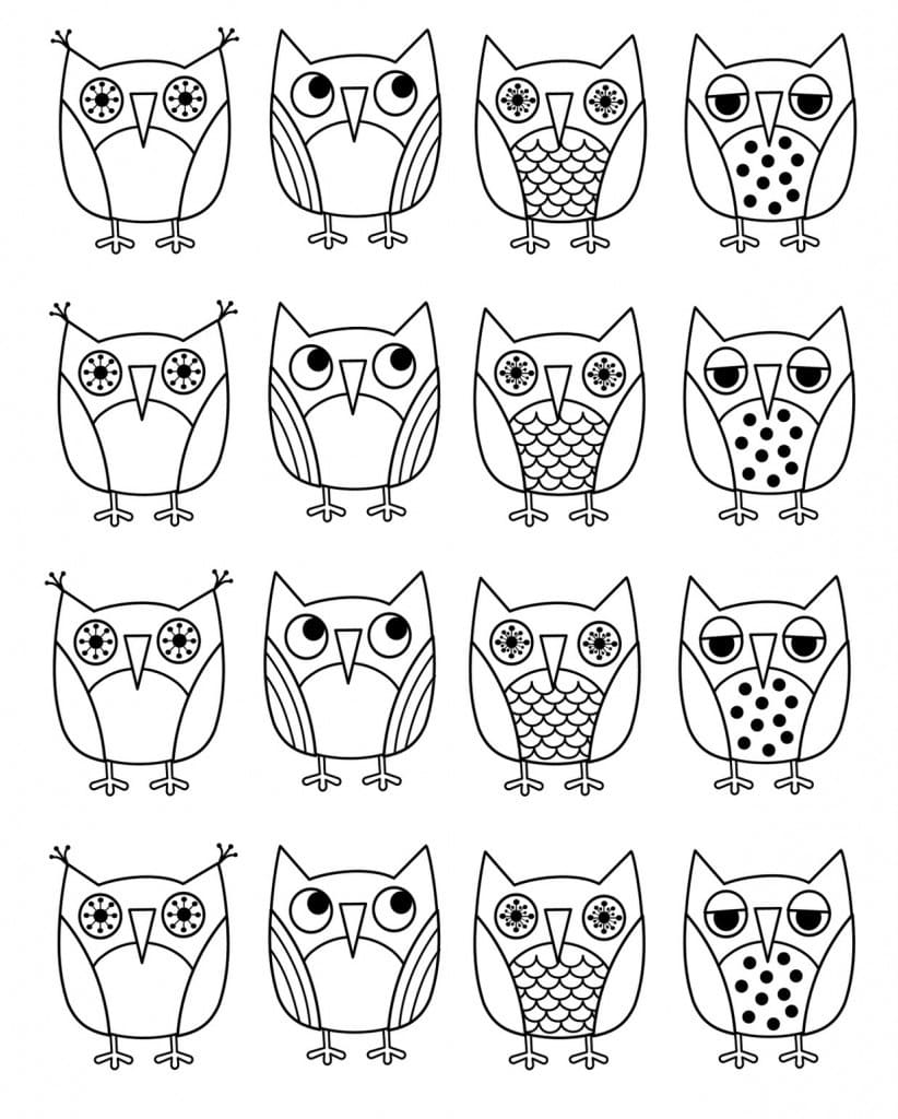 Printable Owls coloring page Download, Print or Color Online for Free