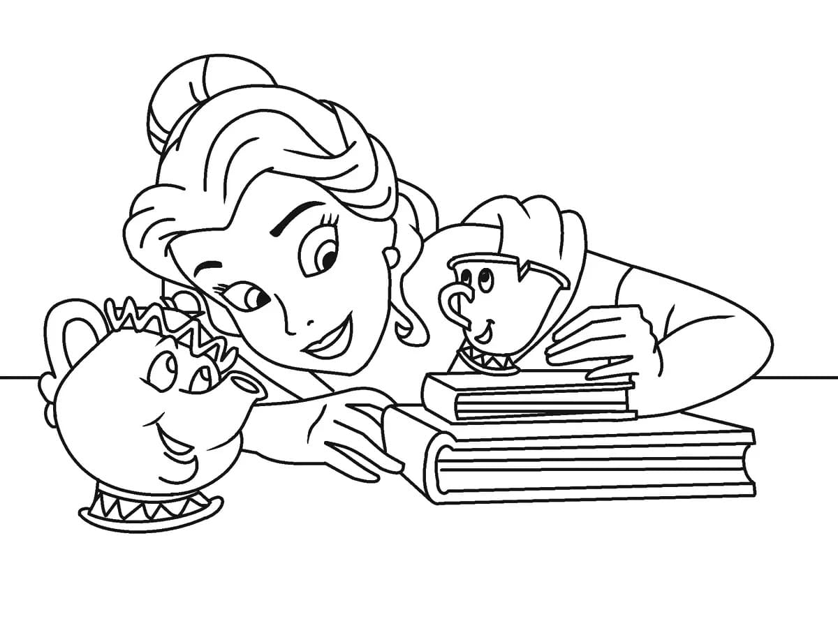 Belle and Chip coloring page Download, Print or Color Online for Free