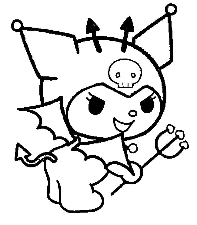 Devil Kuromi coloring page Download, Print or Color Online for Free