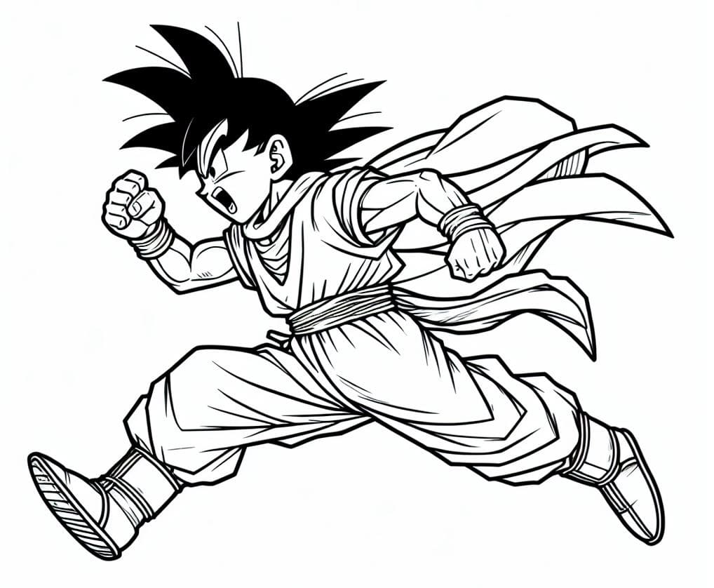 Fast Goku coloring page Download, Print or Color Online for Free