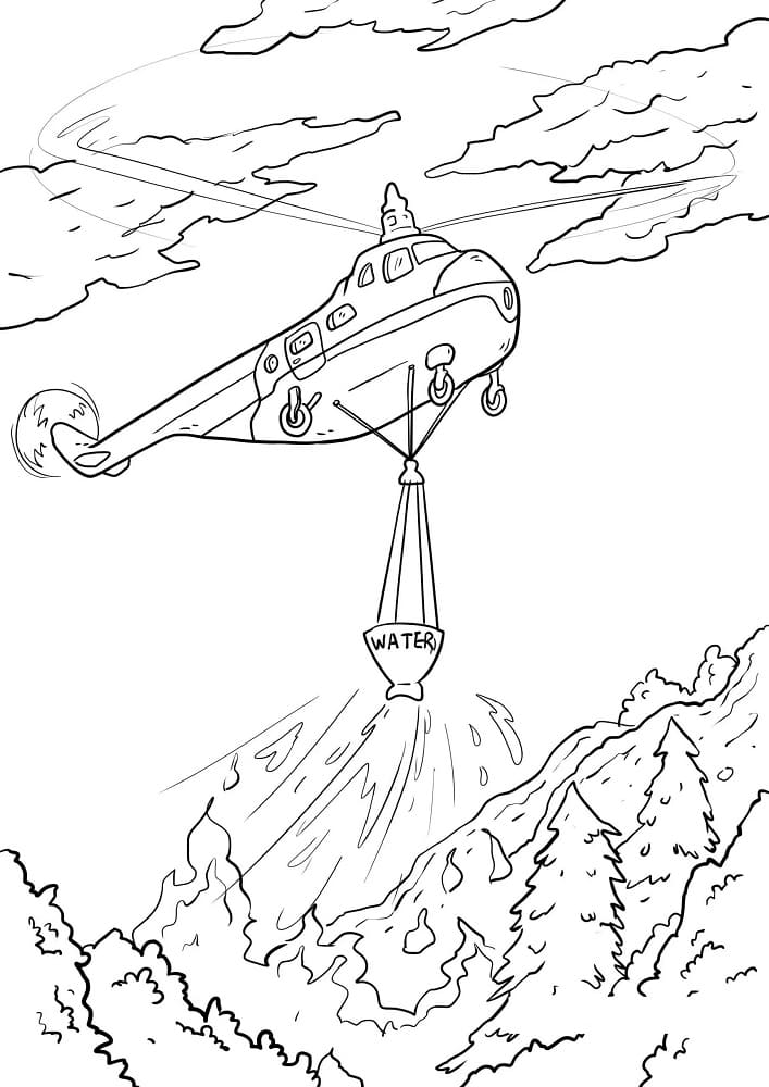 Lego Police Helicopter Coloring Page