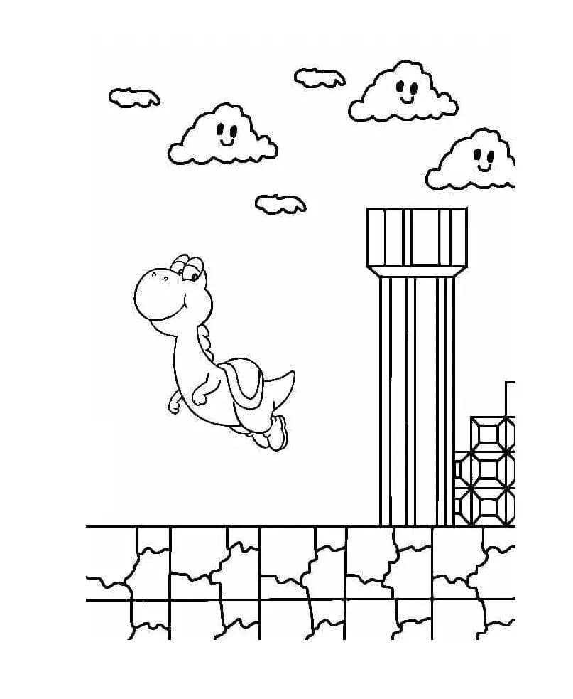 Flying Yoshi coloring page Download, Print or Color Online for Free