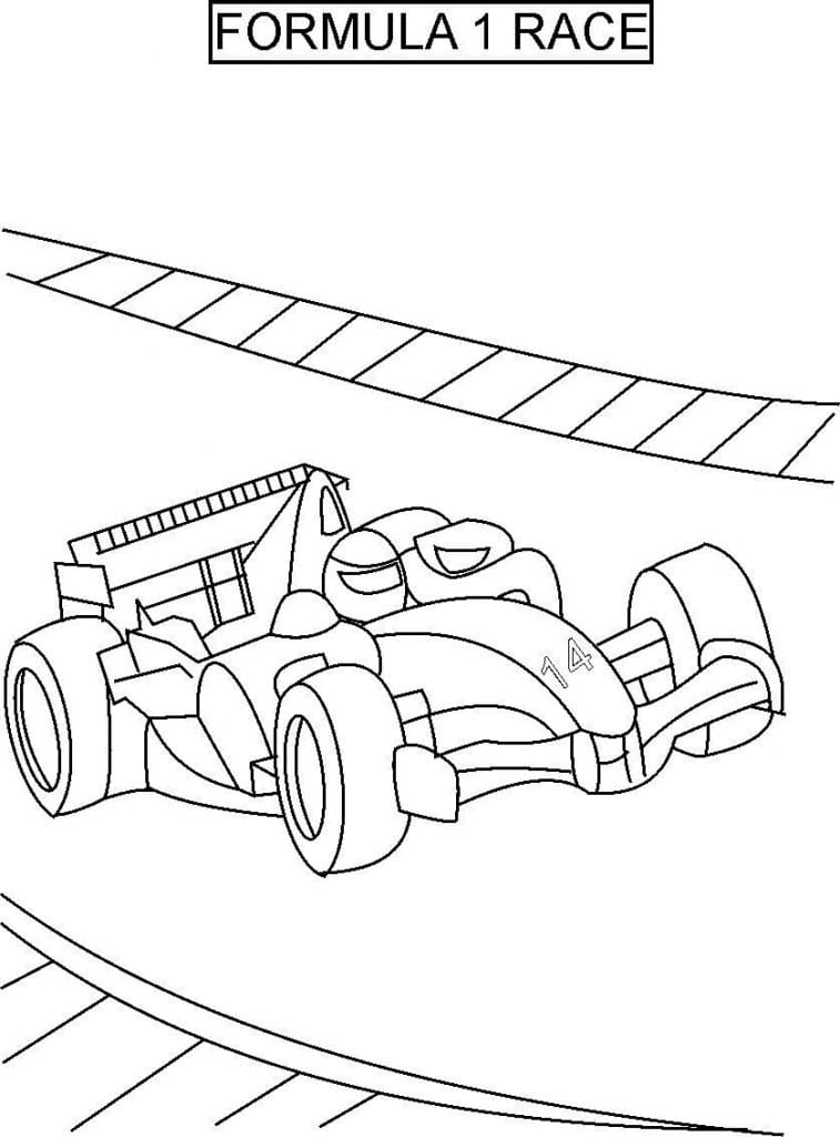 Formula 1 Race Car coloring page Download, Print or Color Online for Free