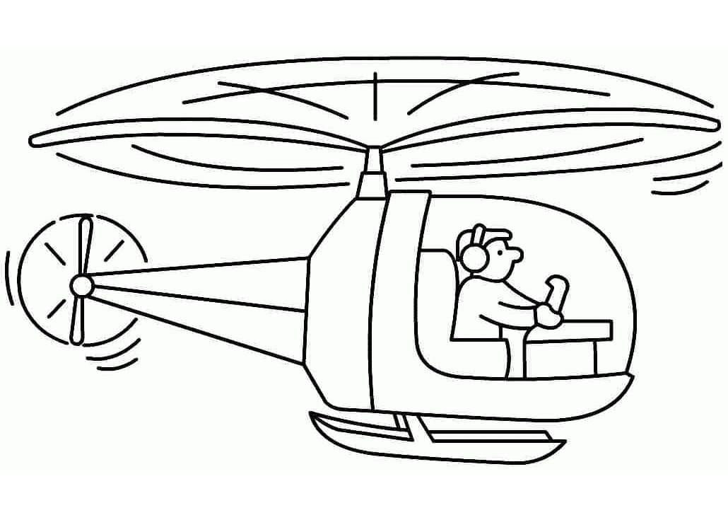 Pilot in Helicopter coloring page Download, Print or Color Online for