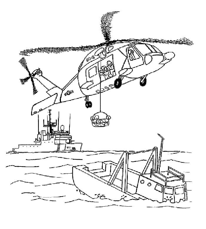 Lego Police Helicopter Coloring Page