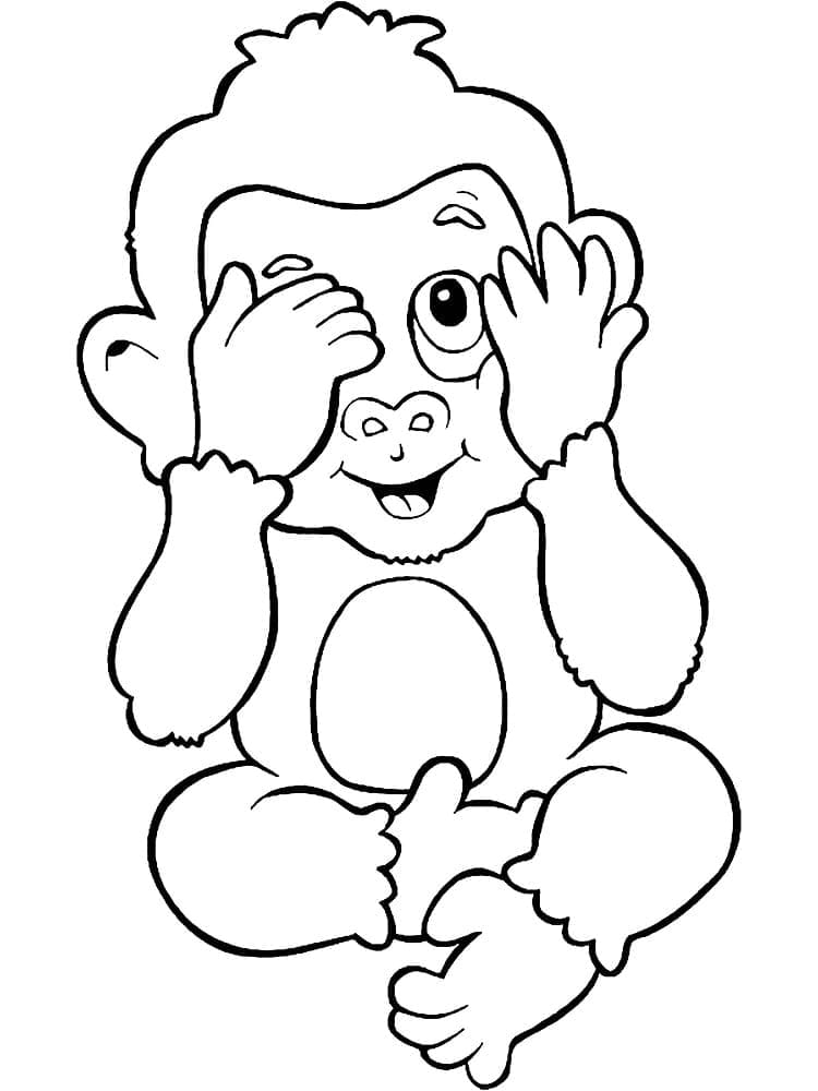 Cute Baby Monkey coloring page Download, Print or Color Online for Free