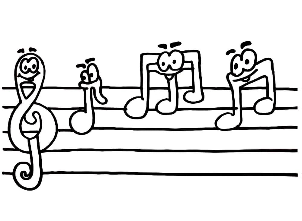 Funny Music Notes coloring page Download, Print or Color Online for Free