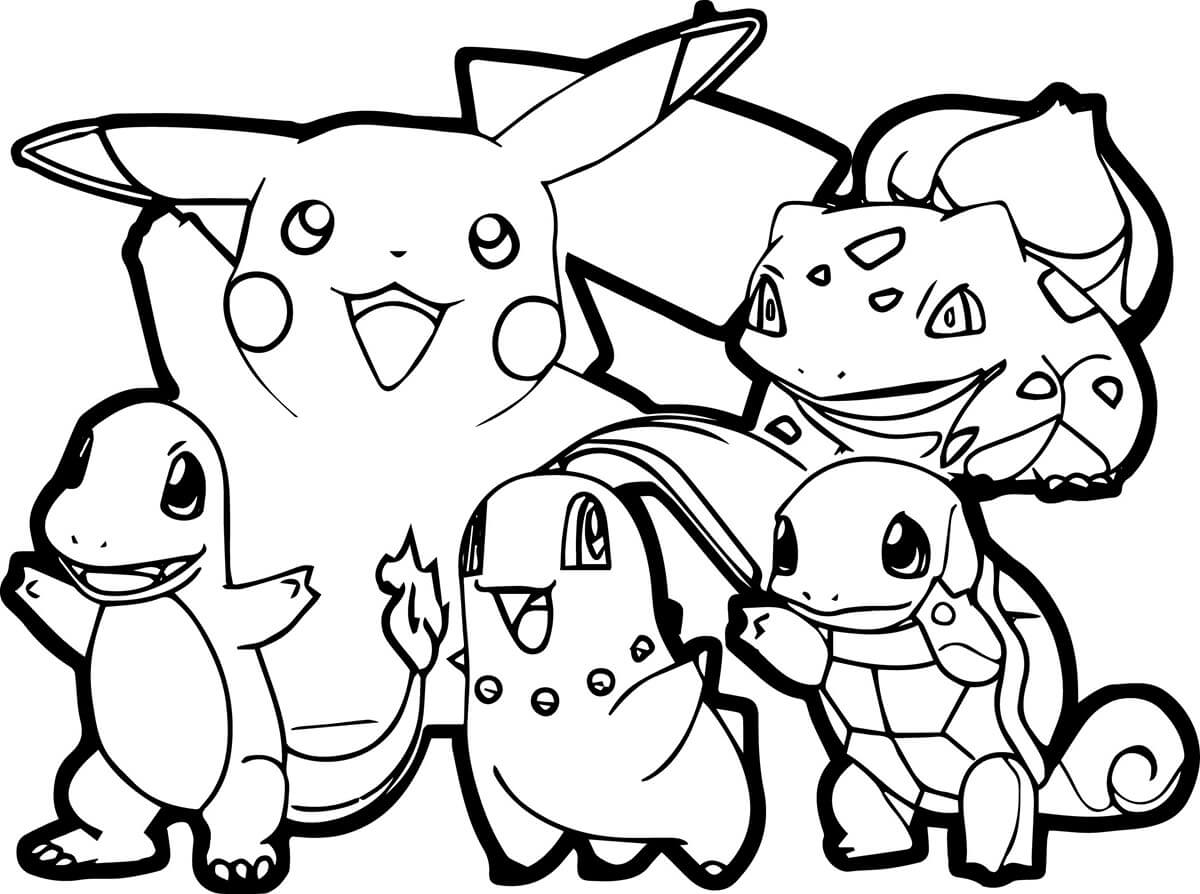 Top Pokemon Characters coloring page Download, Print or Color Online