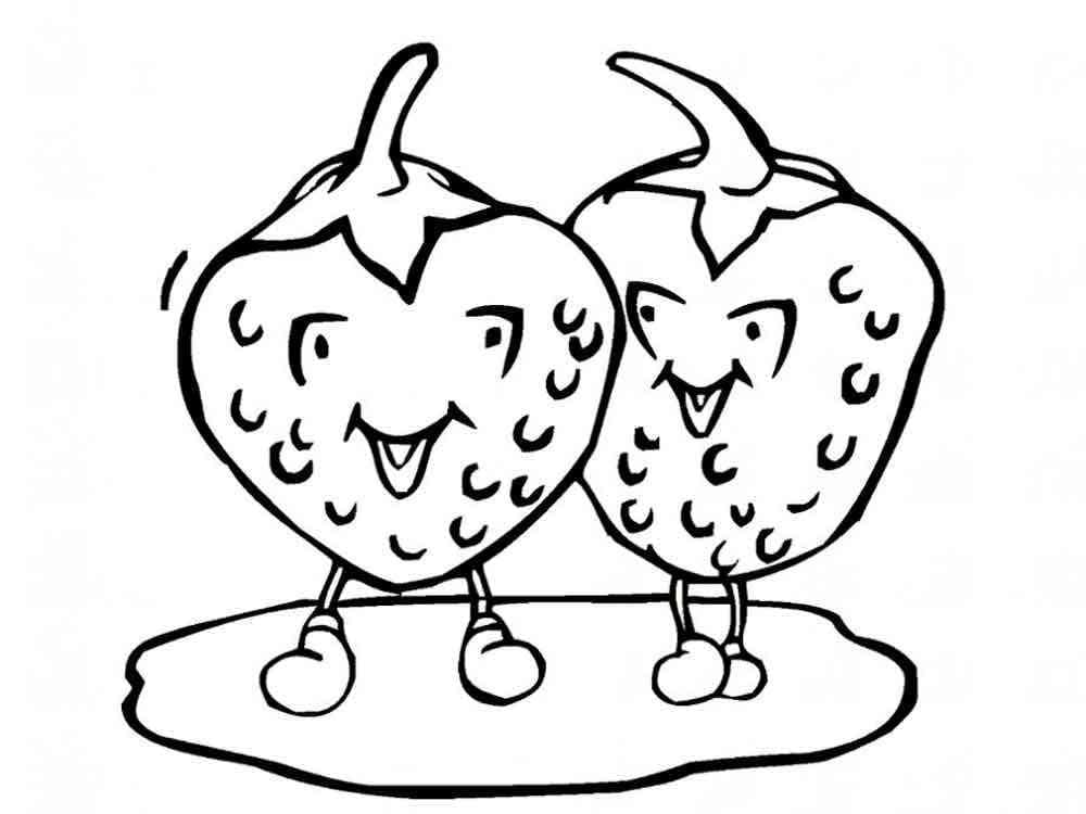 Cute Strawberries coloring page Download, Print or Color Online for Free